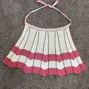 Vintage Mid century crocheted apron